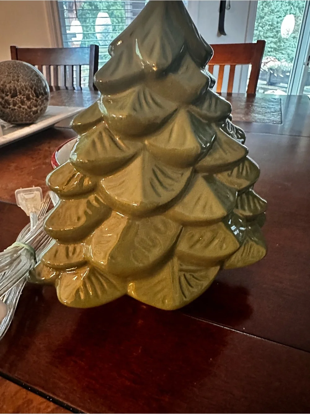 Yankee candle Green Ceramic Christmas Tree Holiday wax melter